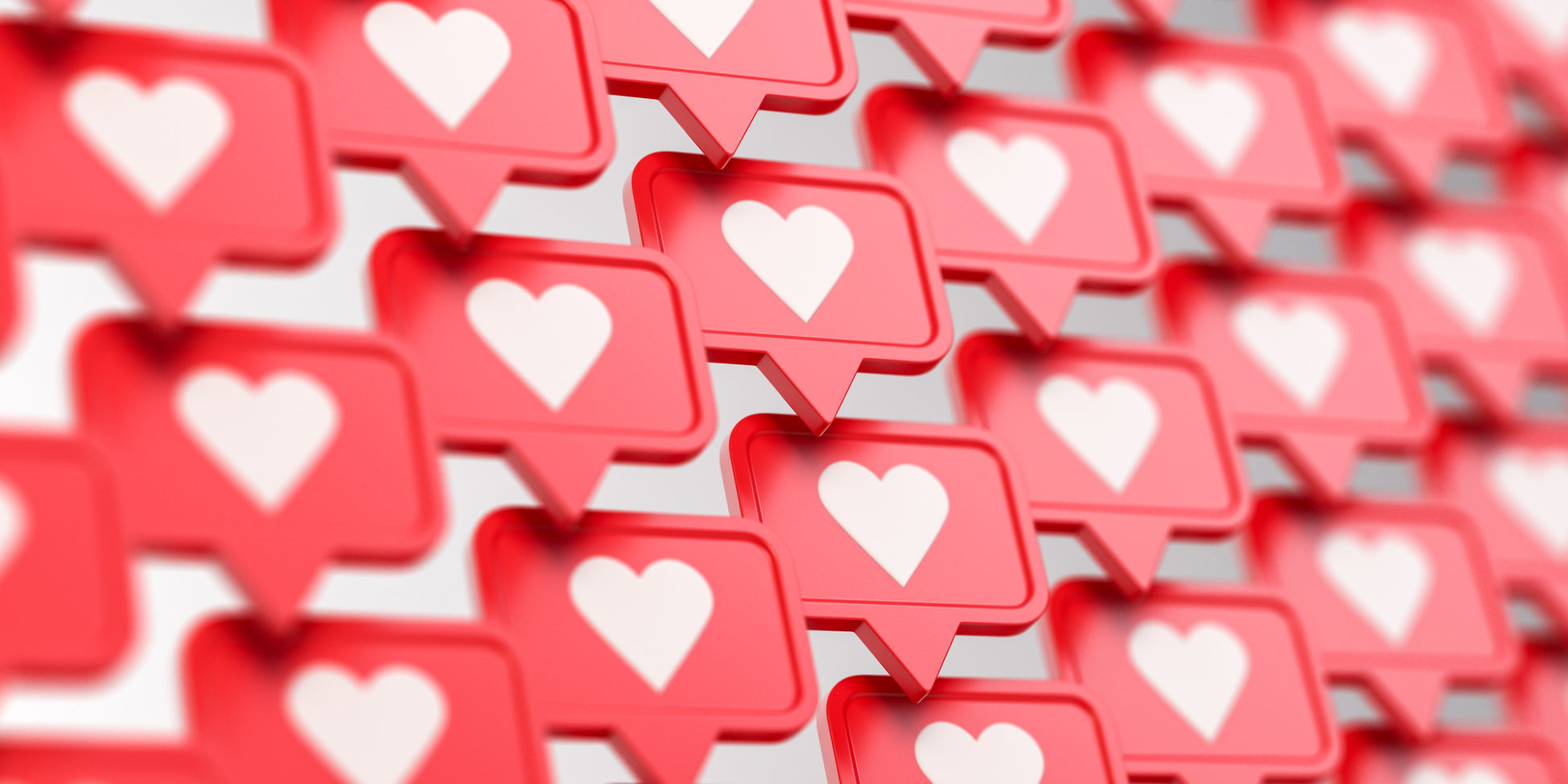 social media hearts